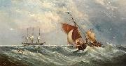 Ebenezer Colls Sailboats in a squall oil painting reproduction